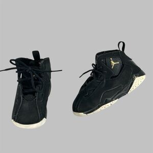 Nike Shoes Air Jordan True Flight Black Gold 343797-026 Size 8C Infant Toddler